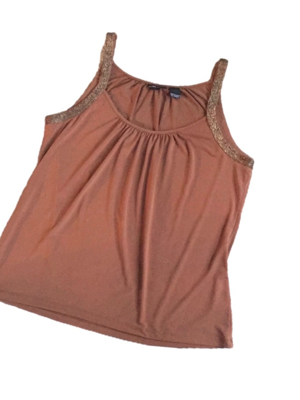 Y2K New York & Co Amber Stretch Knit Embellished Beaded Straps Tank Top Sz XS - Picture 8 of 11